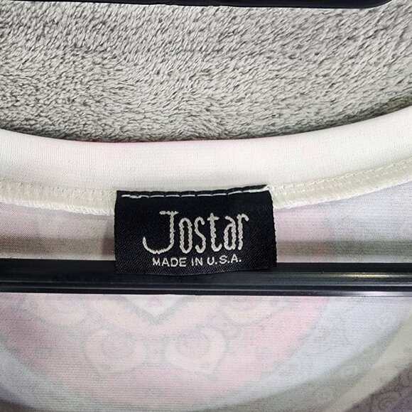 Women's Jostar Feather Print Short Sleeve Top Shirt Short Sleeve Round Neck XL - Picture 7 of 11